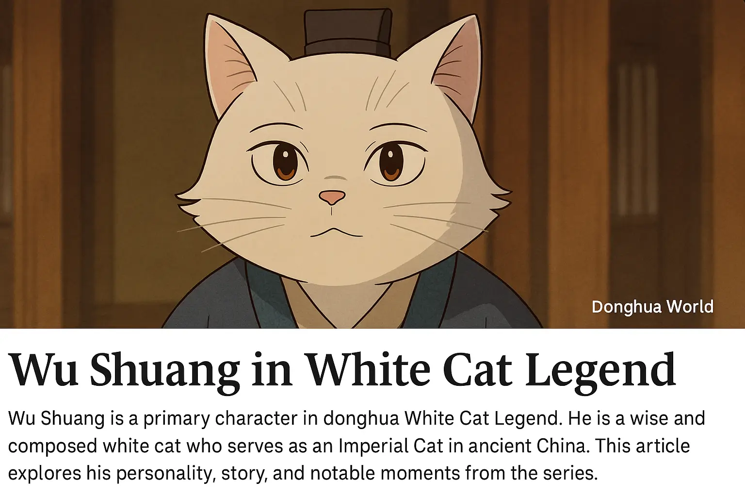 Exploring Wu Shuang: The Enigmatic Character of White Cat Legend